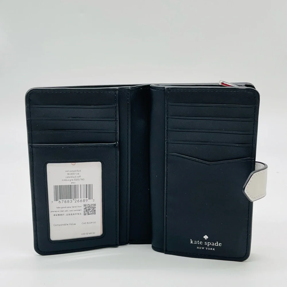Kate Spade Medium Colorblock Compact Bifold Wallet - Picture 7 of 9